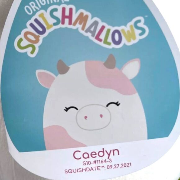 Squishmallows 10” Caedyn The Pink Cow Pastel Summer 2022 Squishmallow Plush RARE - Picture 3 of 4